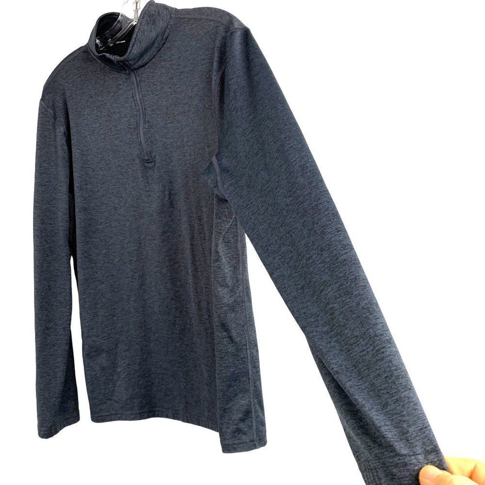 M Tek Gear Top Mens black gray DryTek 1/4 Zip Pullover Mock Activewear 6460 Golf